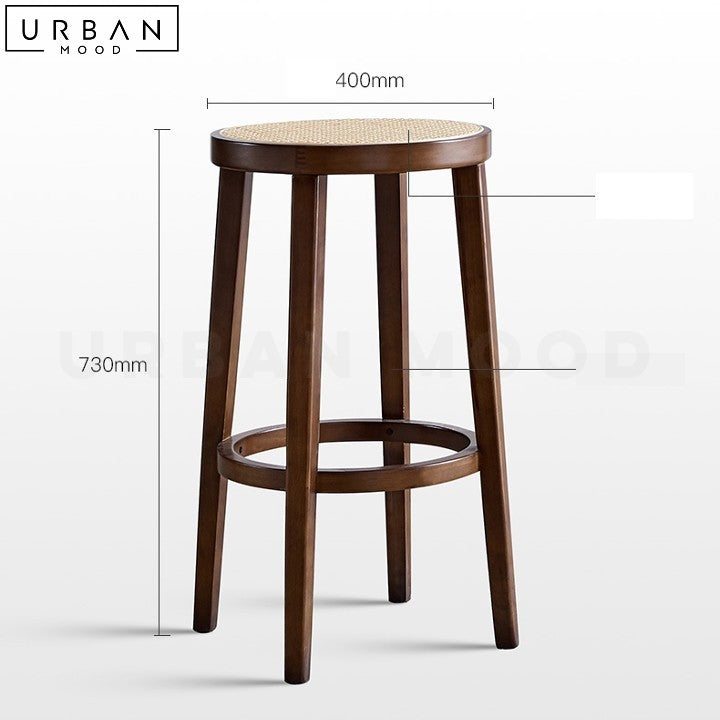 SOBRIN Rustic Rattan Bar Stool Chic and Comfortable Seating - URBANMOOD