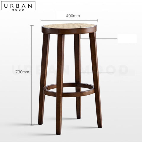 SOBRIN Rustic Rattan Bar Stool Chic and Comfortable Seating - URBANMOOD