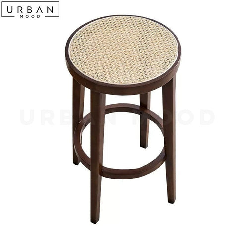 SOBRIN Rustic Rattan Bar Stool Chic and Comfortable Seating - URBANMOOD