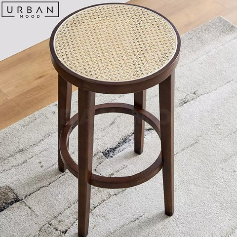 SOBRIN Rustic Rattan Bar Stool Chic and Comfortable Seating - URBANMOOD