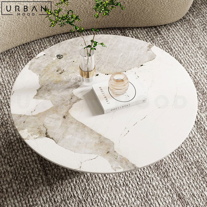 STEELE Sintered Stone Coffee Table with Metal Base - URBANMOOD