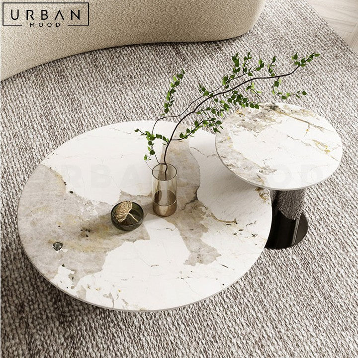 STEELE Sintered Stone Coffee Table with Metal Base - URBANMOOD
