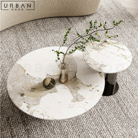 STEELE Sintered Stone Coffee Table with Metal Base - URBANMOOD
