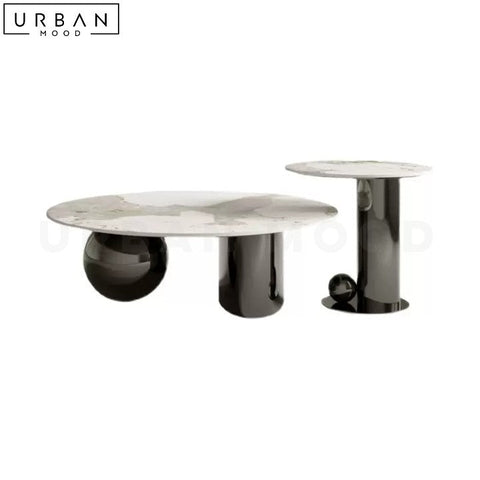 STEELE Sintered Stone Coffee Table with Metal Base - URBANMOOD