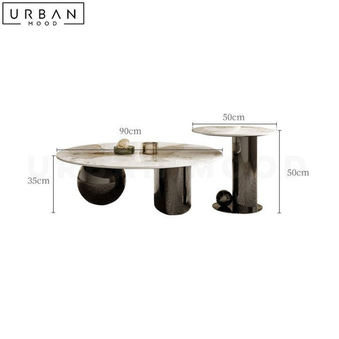 STEELE Sintered Stone Coffee Table with Metal Base - URBANMOOD