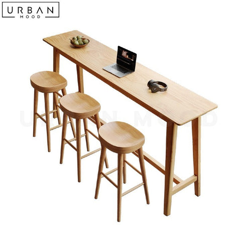 Scandinavian Solid Pine Wood Bar Table GRAMA - URBANMOOD