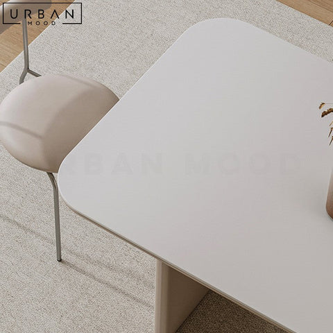 Sleek White Sintered Stone Dining Table Modern French Design - URBANMOOD