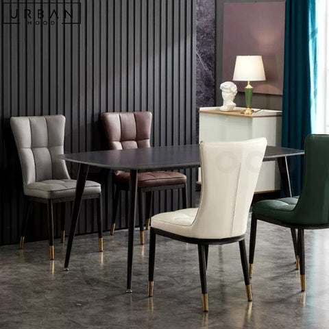 TABBY Modern Leather Dining Chair Ergonomic Chic Design - URBANMOOD