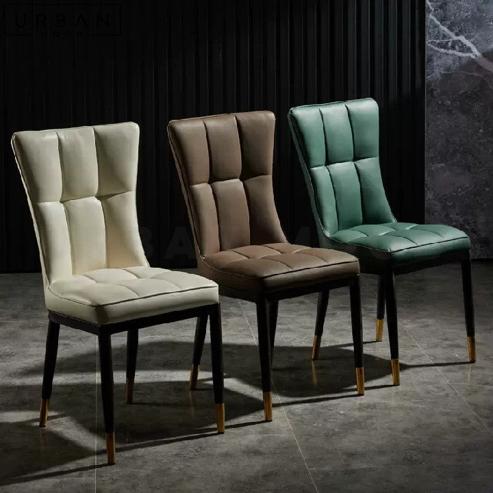 TABBY Modern Leather Dining Chair Ergonomic Chic Design - URBANMOOD