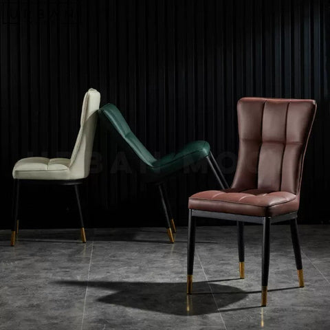 TABBY Modern Leather Dining Chair Ergonomic Chic Design - URBANMOOD