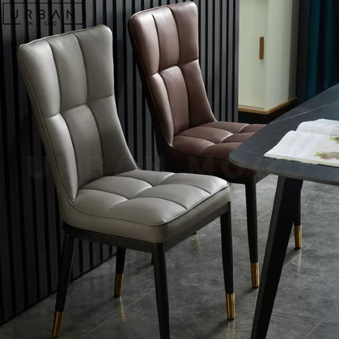 TABBY Modern Leather Dining Chair Ergonomic Chic Design - URBANMOOD