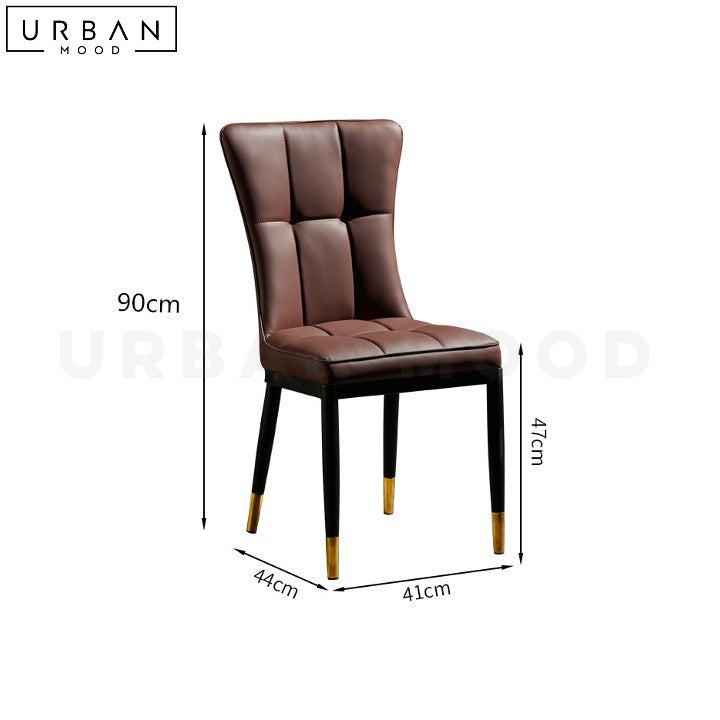 TABBY Modern Leather Dining Chair Ergonomic Chic Design - URBANMOOD