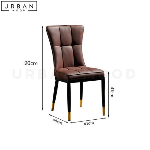 TABBY Modern Leather Dining Chair Ergonomic Chic Design - URBANMOOD
