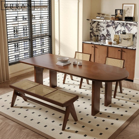 TAINA Japandi Solid Wood Dining Table Pine Wood - URBANMOOD