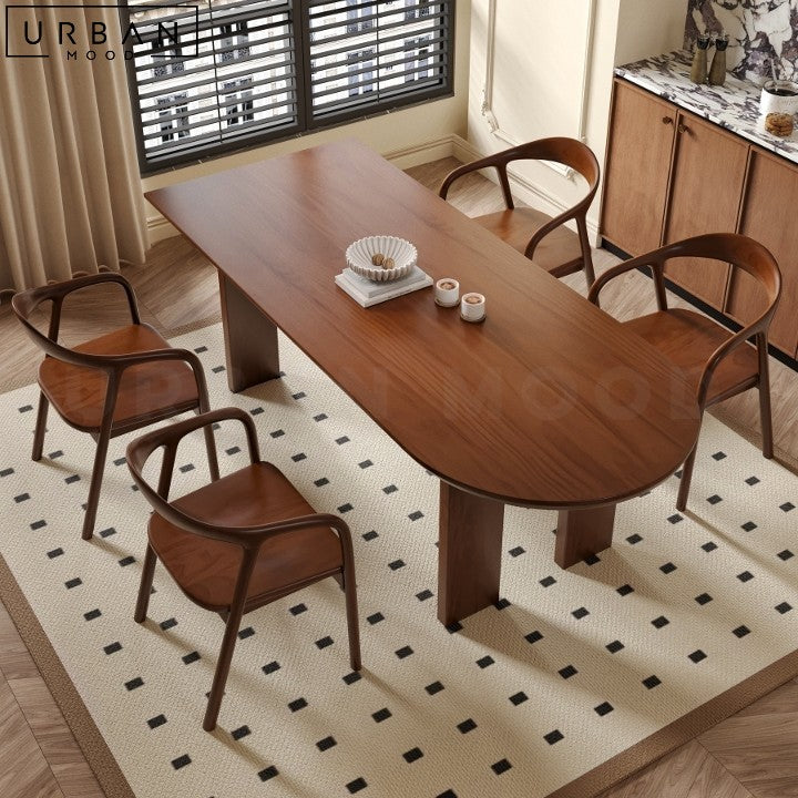 TAINA Japandi Solid Wood Dining Table Pine Wood - URBANMOOD