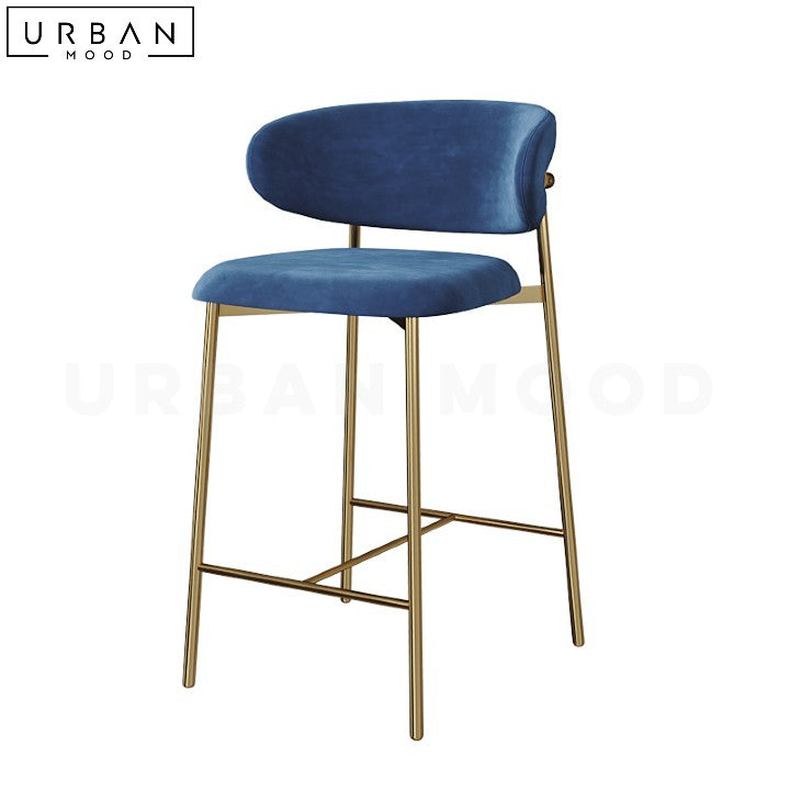 TAMI Modern Velvet Bar Stool Upholstered Luxury Seating - URBANMOOD