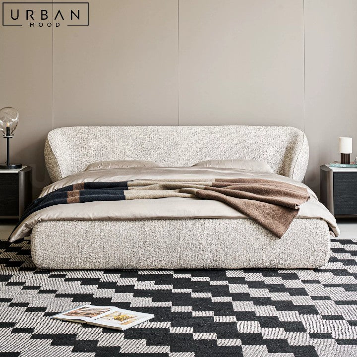 THIRY Modern Upholstered Fabric Bedframe - URBANMOOD