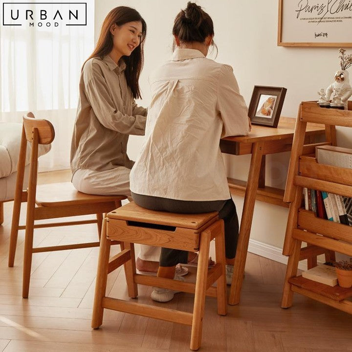 TOMSEN Japandi Solid Wood Multifunctional Display Shelf - URBANMOOD