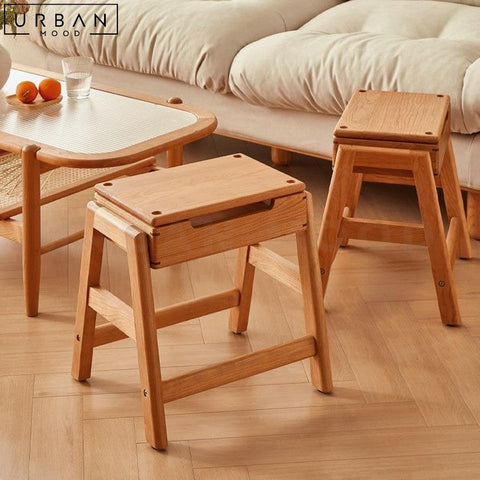TOMSEN Japandi Solid Wood Multifunctional Display Shelf - URBANMOOD