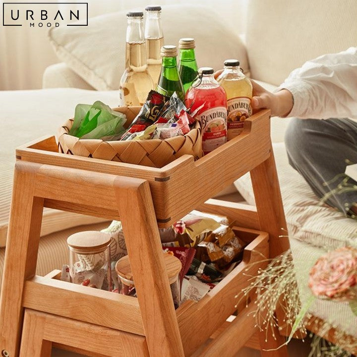 TOMSEN Japandi Solid Wood Multifunctional Display Shelf - URBANMOOD