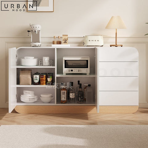 TRACY Japandi Sideboard Off White Matte Finish - URBANMOOD