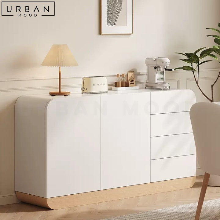 TRACY Japandi Sideboard Off White Matte Finish - URBANMOOD