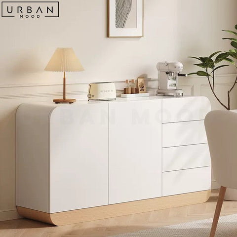 TRACY Japandi Sideboard Off White Matte Finish - URBANMOOD