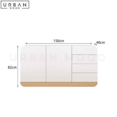 TRACY Japandi Sideboard Off White Matte Finish - URBANMOOD