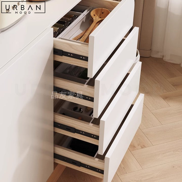 TRACY Japandi Sideboard Off White Matte Finish - URBANMOOD