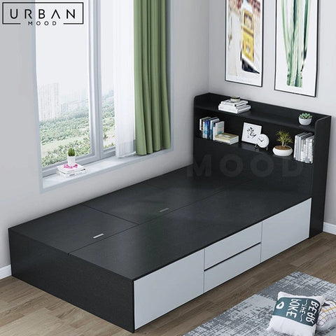 Timmer Modern Storage Bedframe with Sleek Design - URBANMOOD