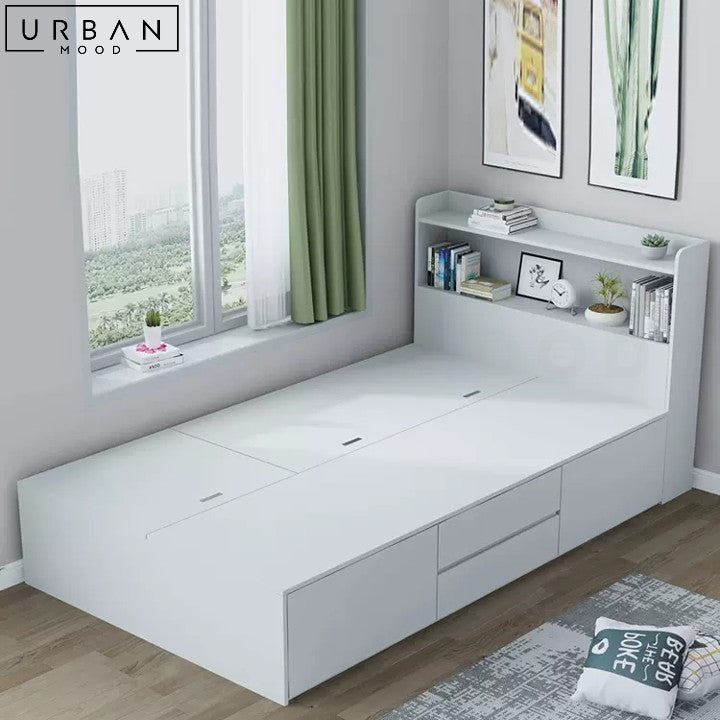 Timmer Modern Storage Bedframe with Sleek Design - URBANMOOD