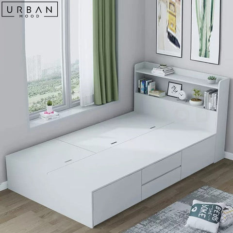 Timmer Modern Storage Bedframe with Sleek Design - URBANMOOD