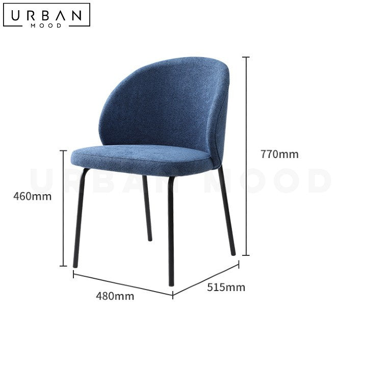 VILLENE Modern Fabric Dining Chair Sleek Durable Design - URBANMOOD