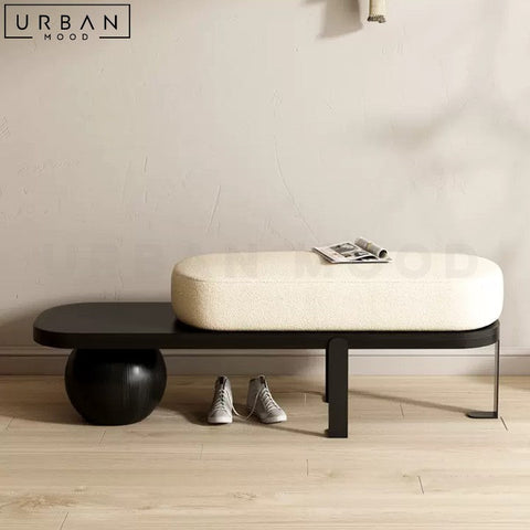 VIS Modern Boucle Bench Upholstered in Soft Boucle Fabric - URBANMOOD