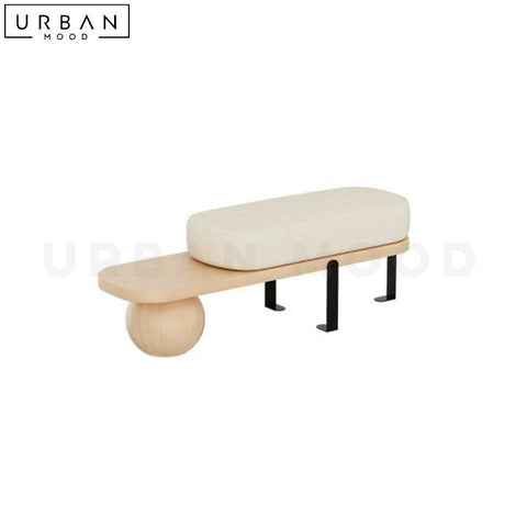 VIS Modern Boucle Bench Upholstered in Soft Boucle Fabric - URBANMOOD