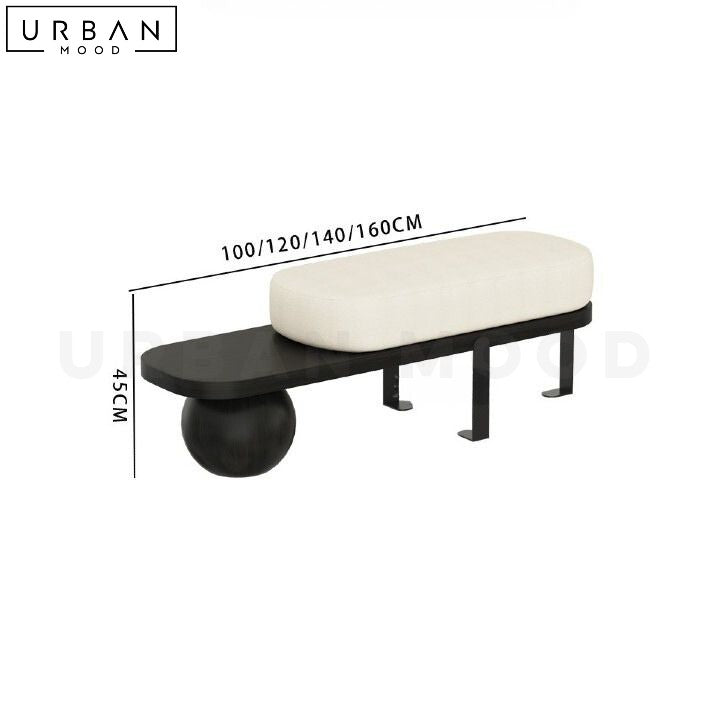 VIS Modern Boucle Bench Upholstered in Soft Boucle Fabric - URBANMOOD