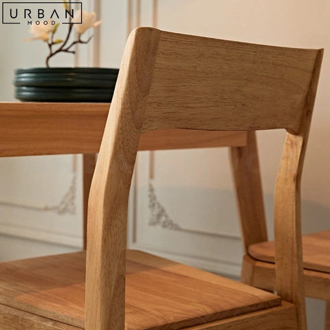 WEISE Modern Japandi Rubber Wood Dining Chair - URBANMOOD