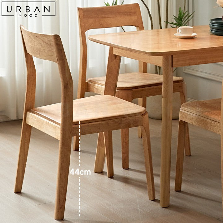 WEISE Modern Japandi Rubber Wood Dining Chair - URBANMOOD