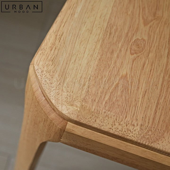 WEISE Modern Japandi Rubber Wood Dining Chair - URBANMOOD