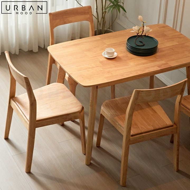 WEISE Modern Japandi Rubber Wood Dining Chair - URBANMOOD
