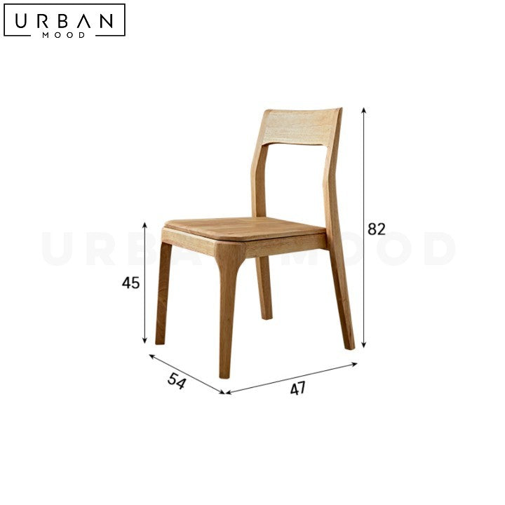 WEISE Modern Japandi Rubber Wood Dining Chair - URBANMOOD