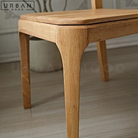 WEISE Modern Japandi Rubber Wood Dining Chair - URBANMOOD