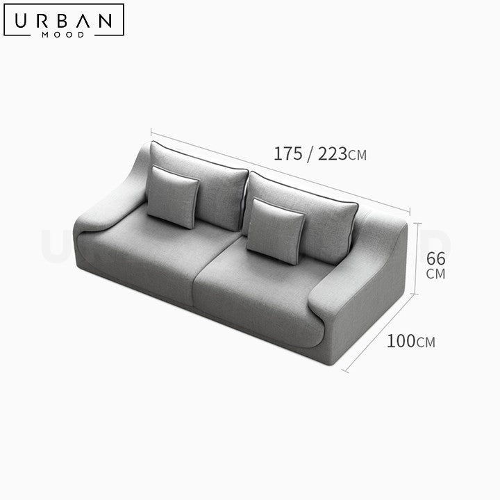 WILLOW Minimalist Modern Fabric Sofa with Pine Wood - URBANMOOD