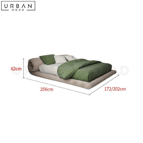 YEN Modern Velvet Bedframe Japanese Design - URBANMOOD