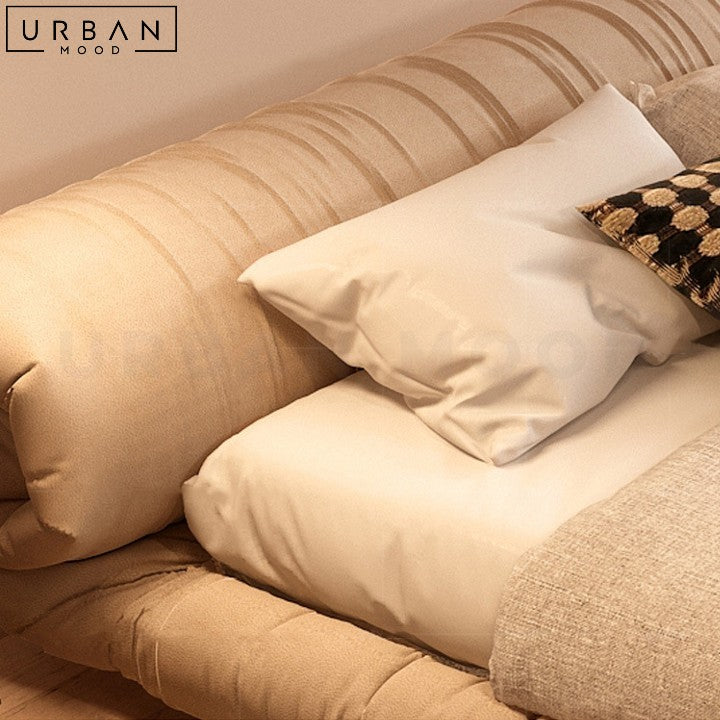 YEN Modern Velvet Bedframe Japanese Design - URBANMOOD