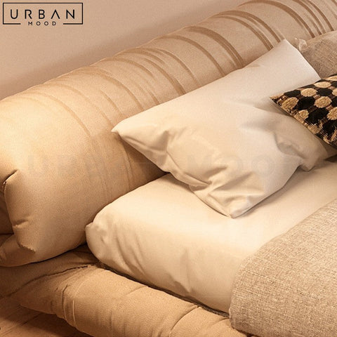 YEN Modern Velvet Bedframe Japanese Design - URBANMOOD