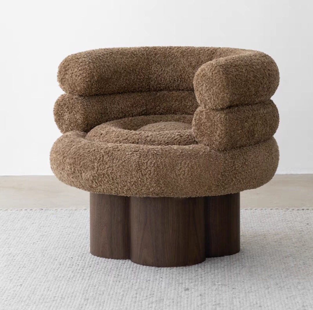 ZAK Lambswool Leisure Chair Comfortable Boucle Armchair - URBANMOOD