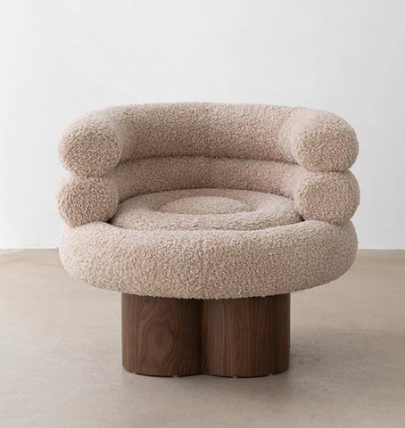 ZAK Lambswool Leisure Chair Comfortable Boucle Armchair - URBANMOOD