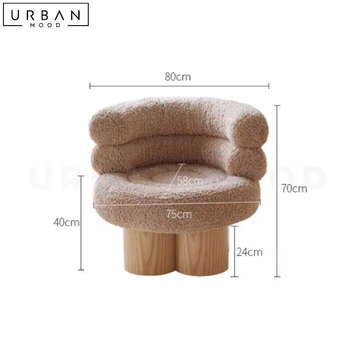 ZAK Lambswool Leisure Chair Comfortable Boucle Armchair - URBANMOOD