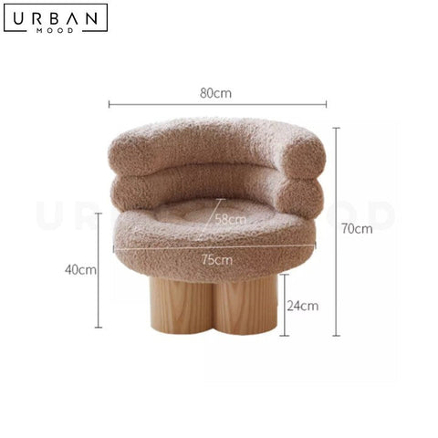 ZAK Lambswool Leisure Chair Comfortable Boucle Armchair - URBANMOOD